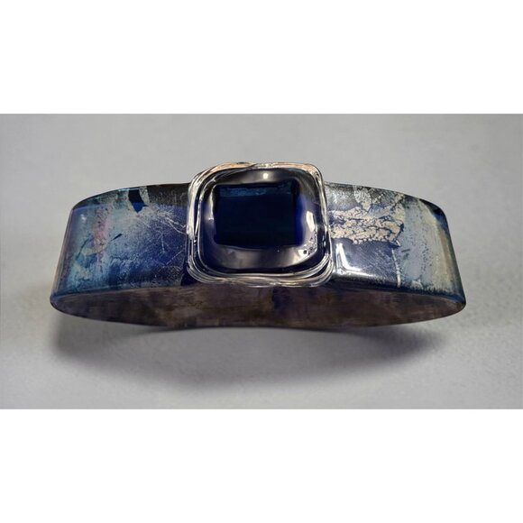 Charlie Meaker MCM Art Glass Large Blue Azurene Vase - Picture 4 of 10